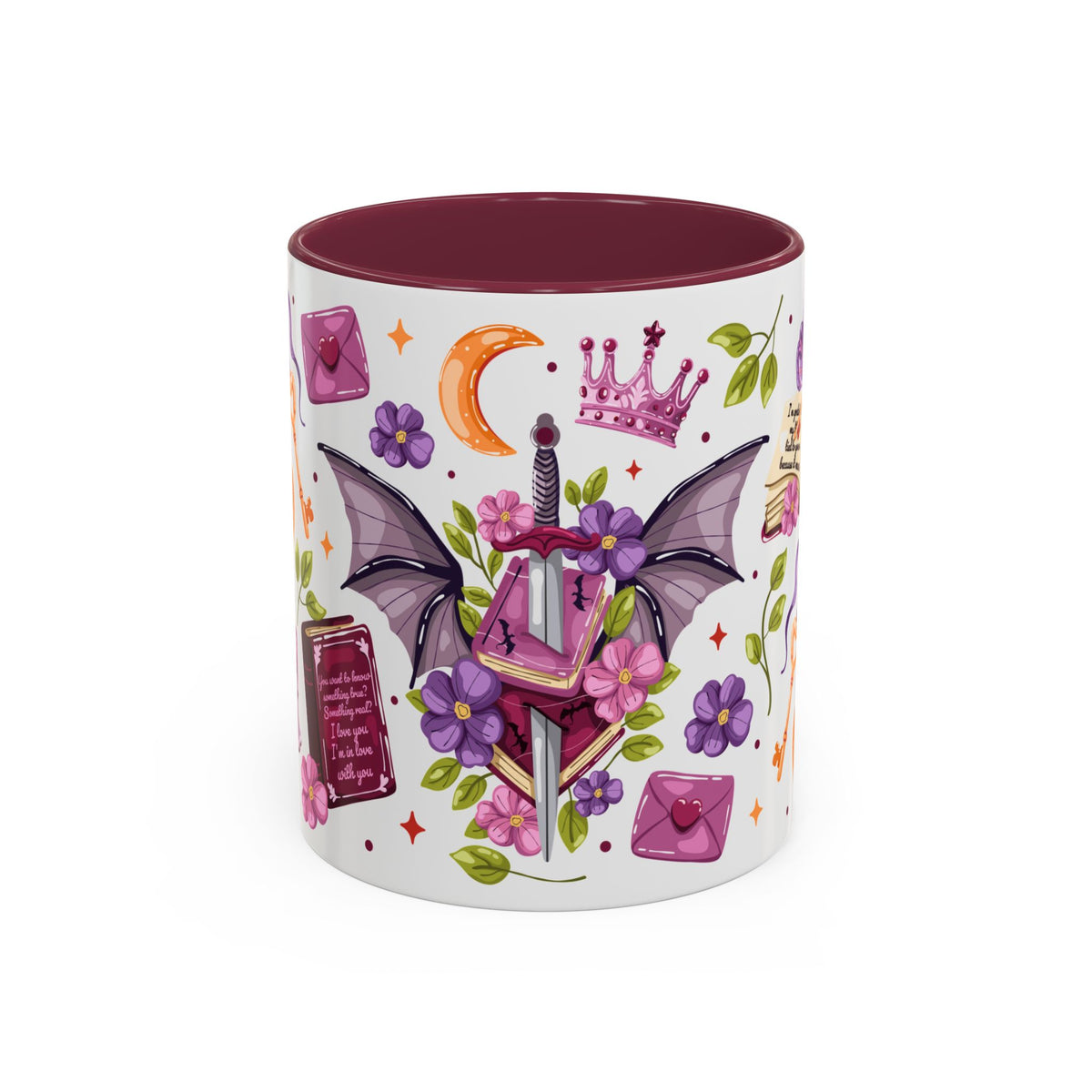 Winged Dagger Crown Romantasy Collage Coffee Mug | Bookish Fantasy Gift - Spinsterly Co