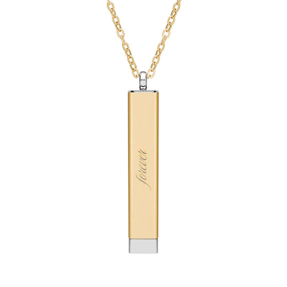 Hidden Message Sliding Bar Necklace | Engravable Secret Message Pendant - Spinsterly Co