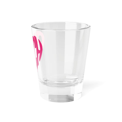 Pink Heart Bitch Script Shot Glass | 1.5oz Clear Glass Barware - Spinsterly Co