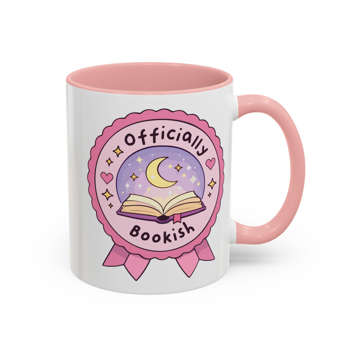 Officially Bookish Accent Coffee Mug | Pink Interior - Spinsterly Co
