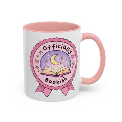 Officially Bookish Accent Coffee Mug | Pink Interior - Spinsterly Co