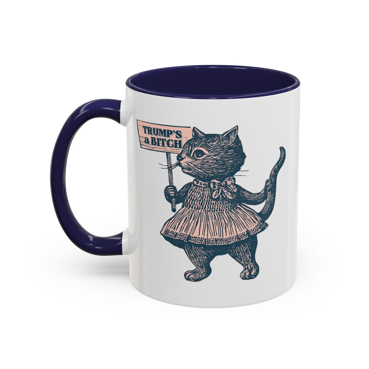 Vintage Protest Cat Accent Coffee Mug | Victorian Cat Political Protest Mug - Spinsterly Co