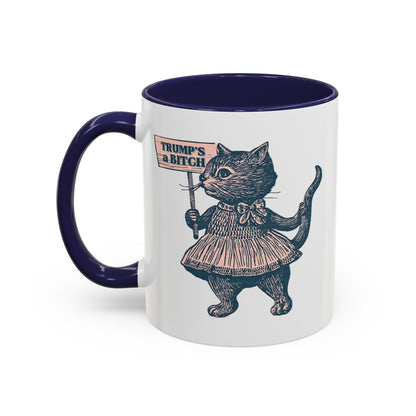 Vintage Protest Cat Accent Coffee Mug | Victorian Cat Political Protest Mug - Spinsterly Co