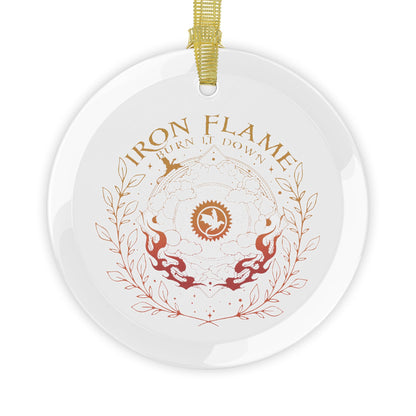 Burn It Down Dragon Flame Glass Ornament | Romantasy Book Lover Holiday Gift - Spinsterly Co