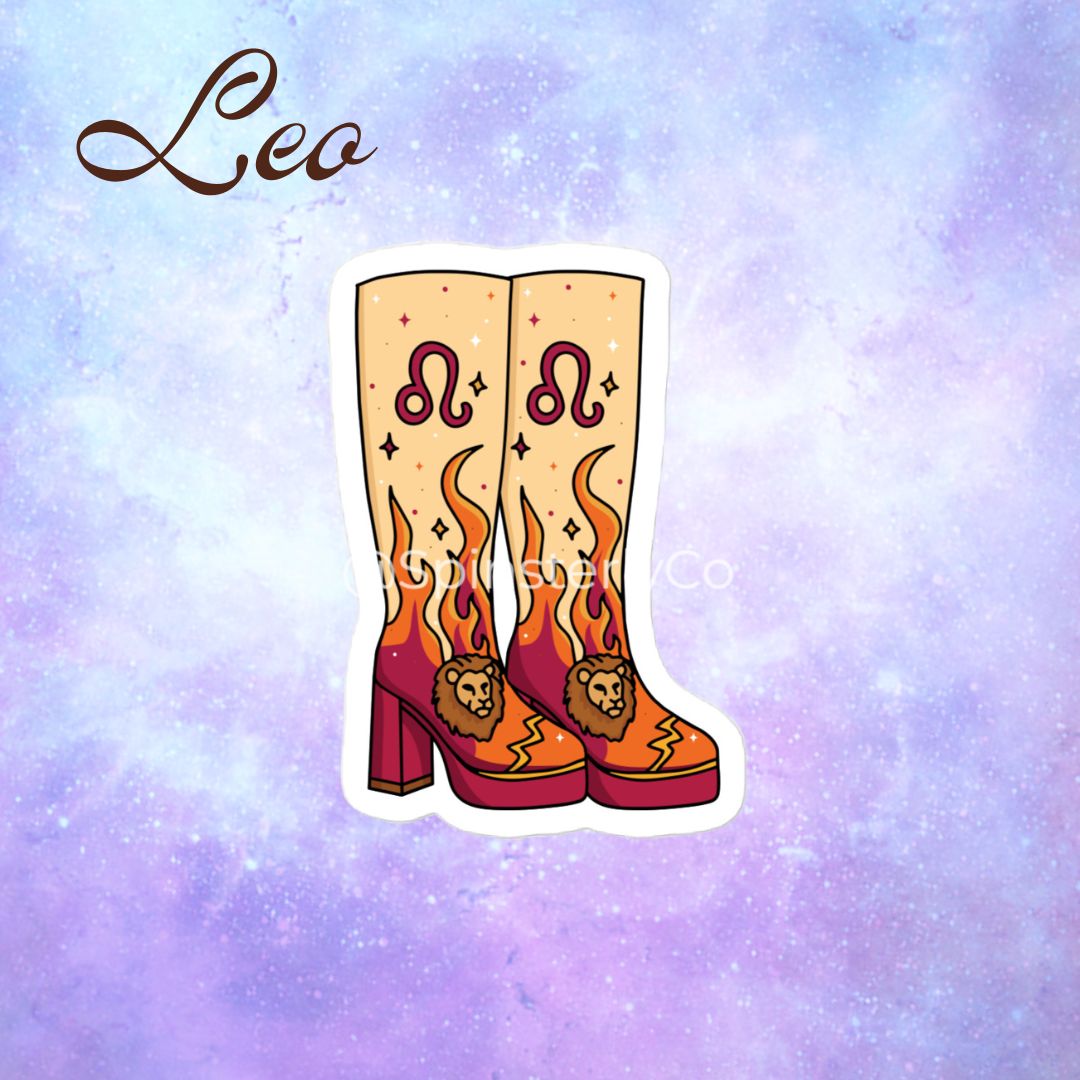 Zodiac Stickers All 12 Signs | Die-Cut Satin Boot Sticker Set - Spinsterly Co