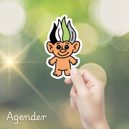 90s Pride Troll Doll Sticker | Die-Cut Vinyl Sticker - Spinsterly Co