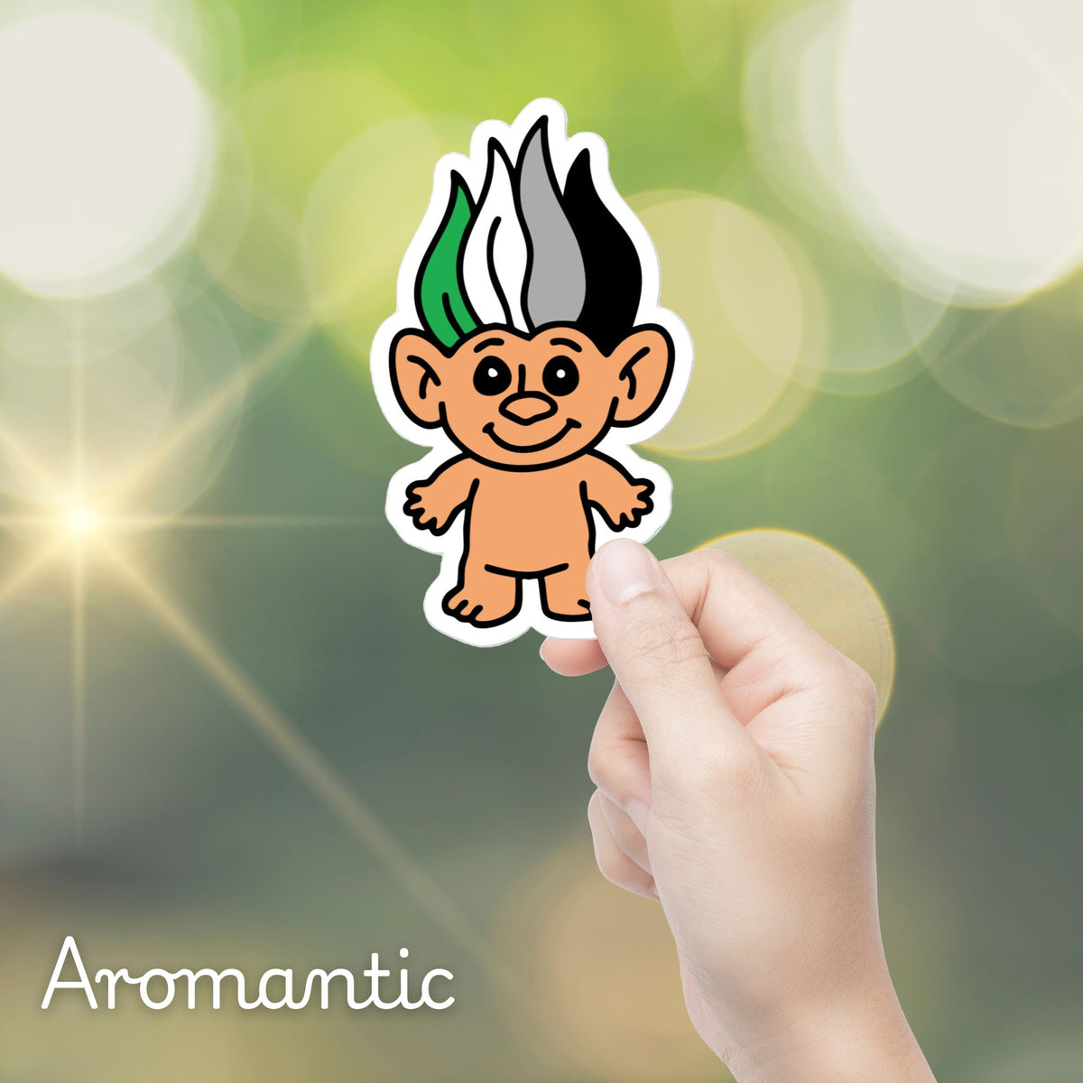 90s Pride Troll Doll Sticker | Die-Cut Vinyl Sticker - Spinsterly Co