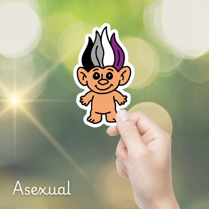 90s Pride Troll Doll Sticker | Die-Cut Vinyl Sticker - Spinsterly Co