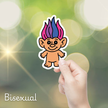 90s Pride Troll Doll Sticker | Die-Cut Vinyl Sticker - Spinsterly Co