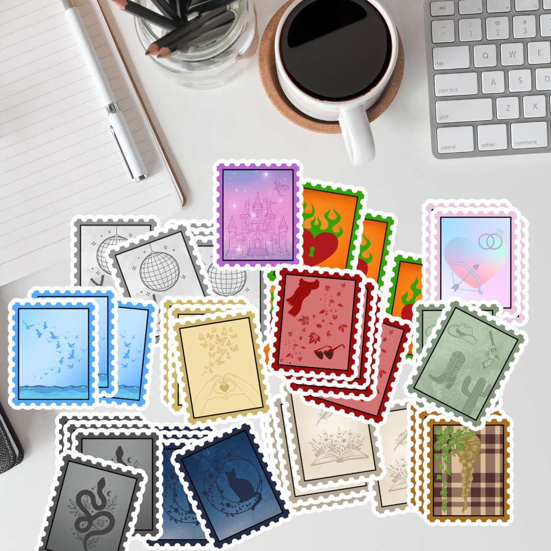 Watercolor Postage Stamp Sticker Pack | 12-Piece Musical Era Collection - Spinsterly Co