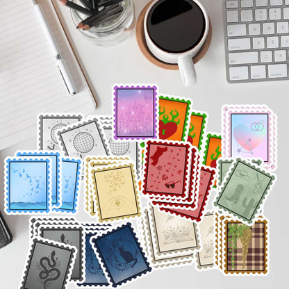 Watercolor Postage Stamp Sticker Pack | 12-Piece Musical Era Collection - Spinsterly Co