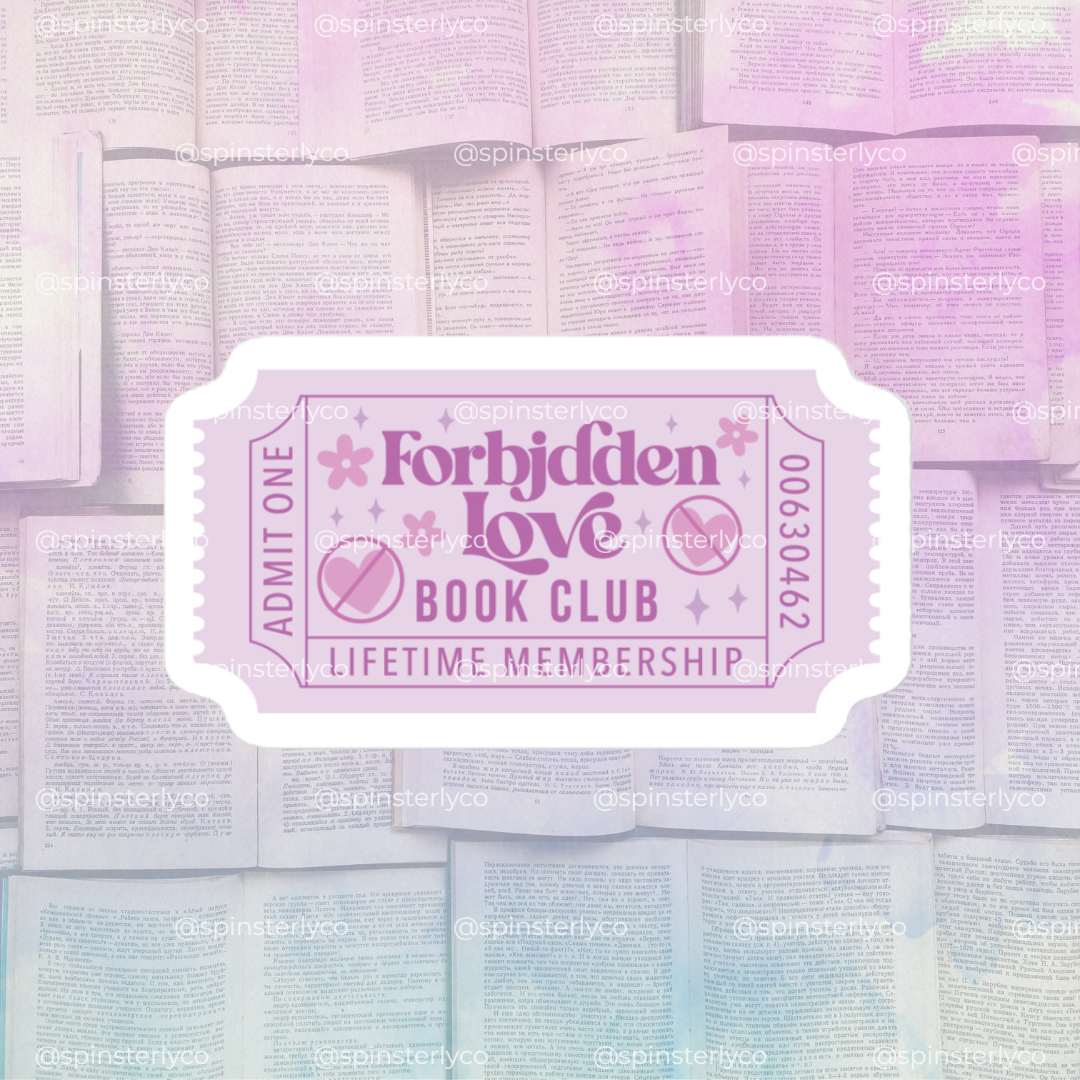 Romance Book Trope Stickers | Lifetime Member Book Club Ticket Sticker Pack - Spinsterly Co