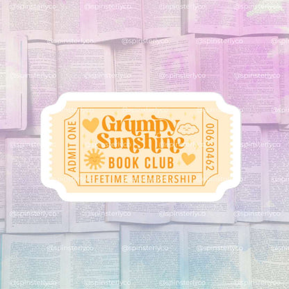 Romance Book Trope Stickers | Lifetime Member Book Club Ticket Sticker Pack - Spinsterly Co