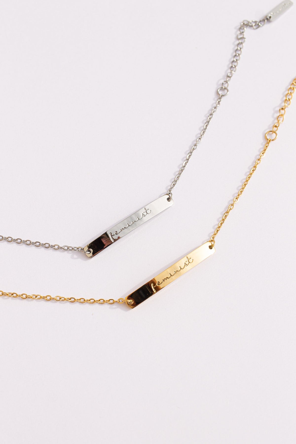 Feminist Engraved Bar Bracelet | Empowerment Jewelry Gift for Her - Spinsterly Co