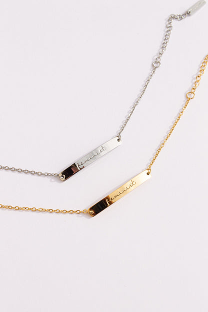 Feminist Engraved Bar Bracelet | Empowerment Jewelry Gift for Her - Spinsterly Co