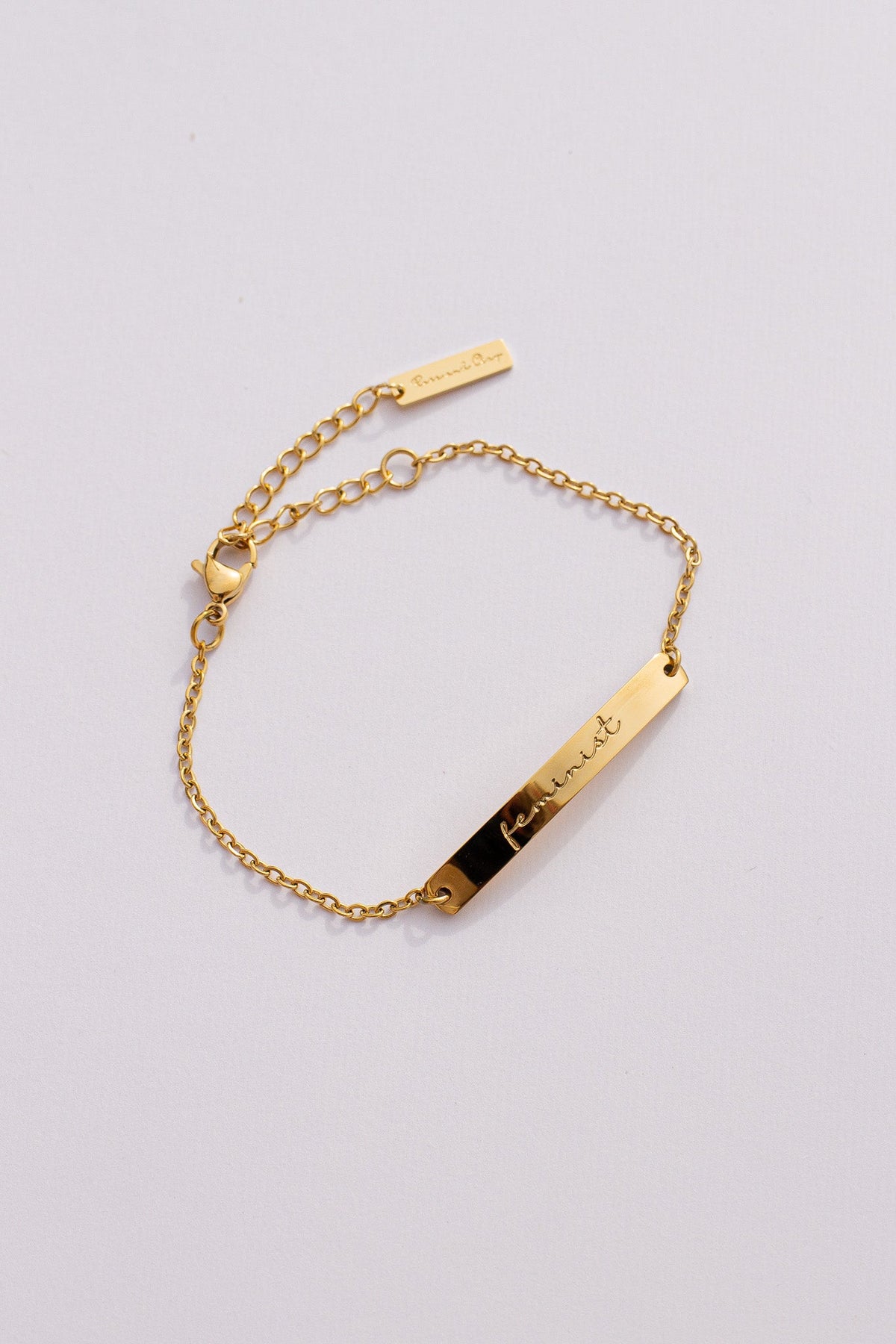 Feminist Engraved Bar Bracelet | Empowerment Jewelry Gift for Her - Spinsterly Co