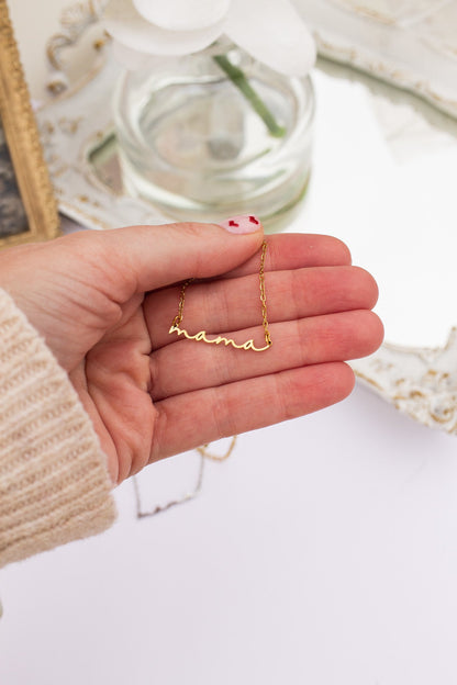 Mama Necklace | Cursive Name Jewelry Gift for Mom - Spinsterly Co