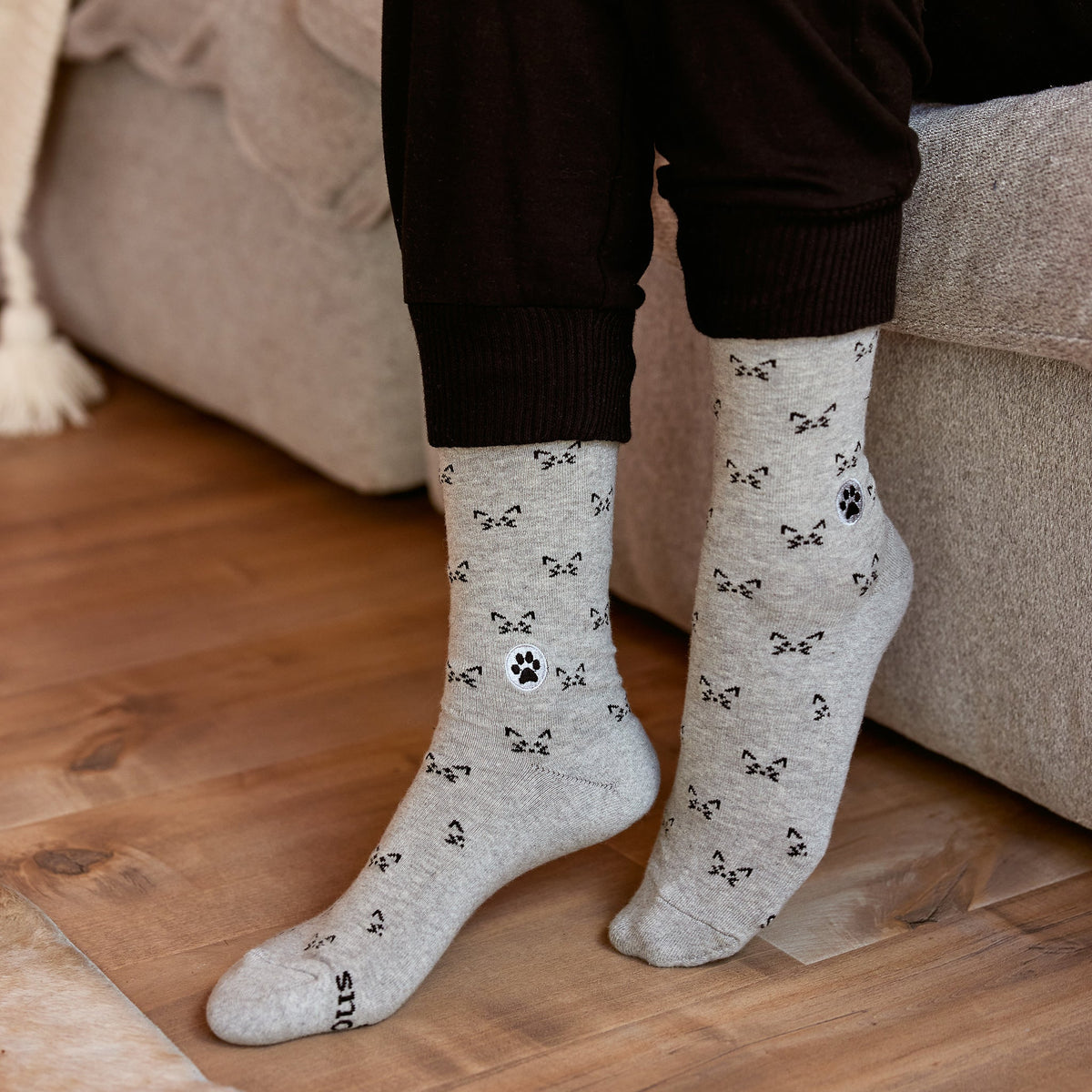 Save Cats Gift Box — 3-Pack Crew Sock Set | Black Cat, Frisky Cat & Cat Face | Organic Cotton - Spinsterly Co
