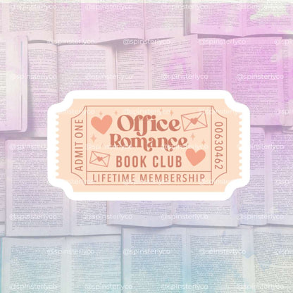 Romance Book Trope Stickers | Lifetime Member Book Club Ticket Sticker Pack - Spinsterly Co