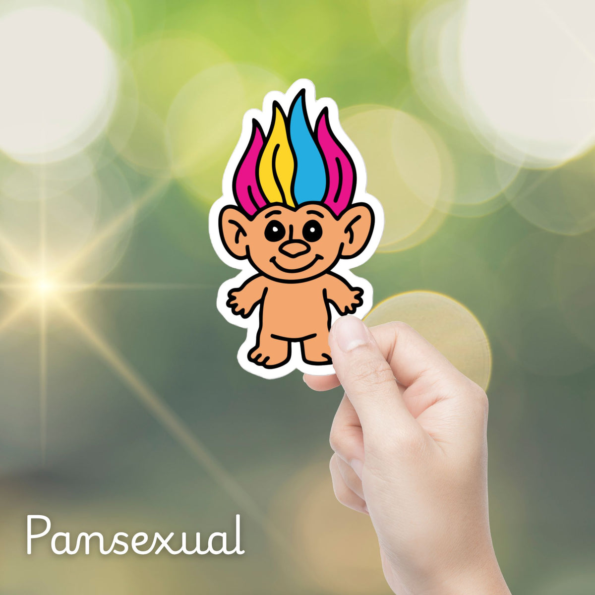 90s Pride Troll Doll Sticker | Die-Cut Vinyl Sticker - Spinsterly Co