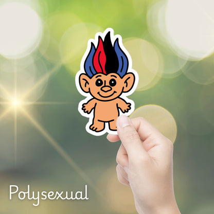 90s Pride Troll Doll Sticker | Die-Cut Vinyl Sticker - Spinsterly Co