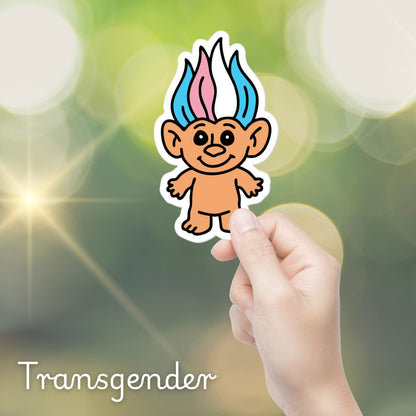 90s Pride Troll Doll Sticker | Die-Cut Vinyl Sticker - Spinsterly Co