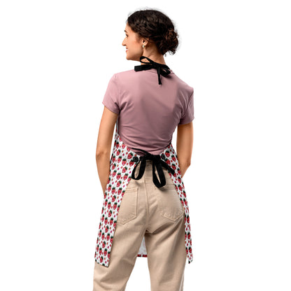 Pink Disco Strawberry Fields Apron | Baking & Grilling Kitchen Accessory - Spinsterly Co