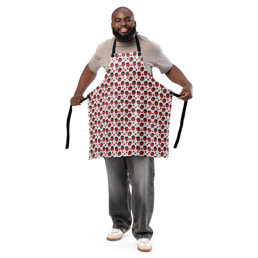 Pink Disco Strawberry Fields Apron | Baking & Grilling Kitchen Accessory - Spinsterly Co