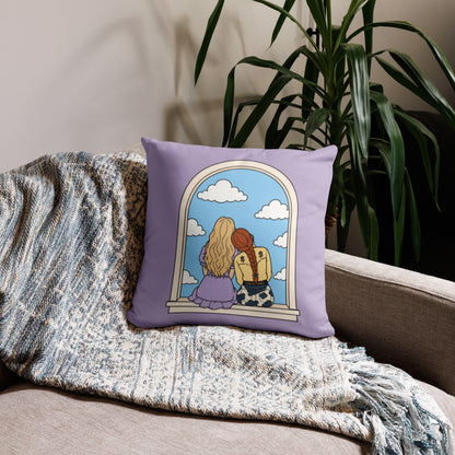 Cowgirl Friends Throw Pillow Cover — Whimsical Western Windowsill Illustration - Spinsterly Co