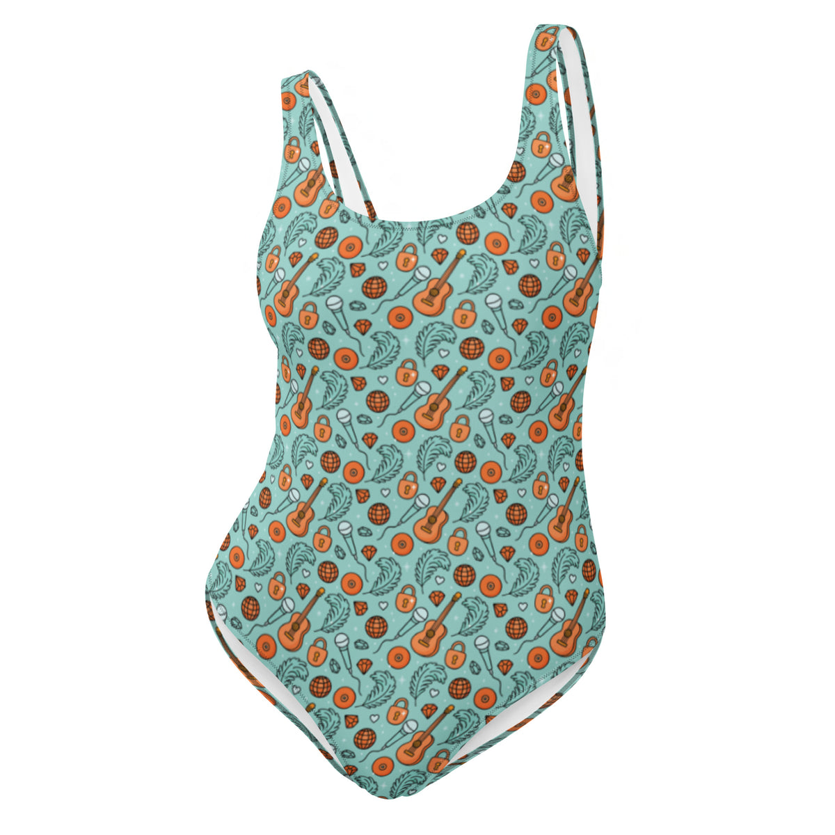 Showgirl Era One-Piece Swimsuit | All-Over Print Recycled Swimwear - Spinsterly Co