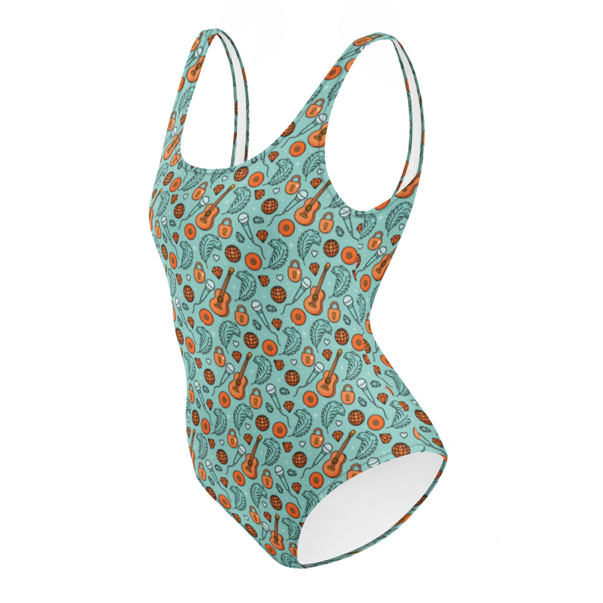 Showgirl Era One-Piece Swimsuit | All-Over Print Recycled Swimwear - Spinsterly Co