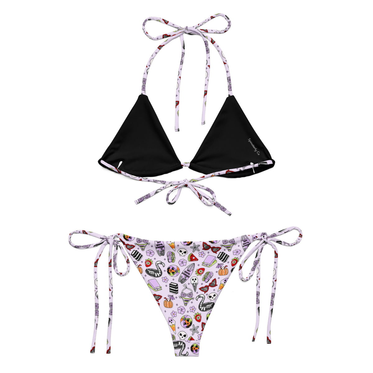 Summerween String Bikini — All-Over Print Recycled Swimwear - Spinsterly Co