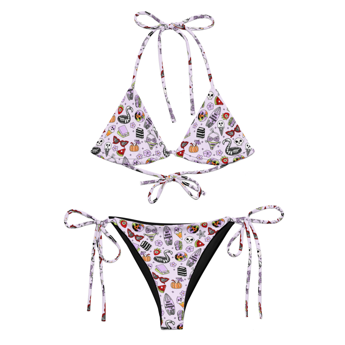 Summerween String Bikini — All-Over Print Recycled Swimwear - Spinsterly Co