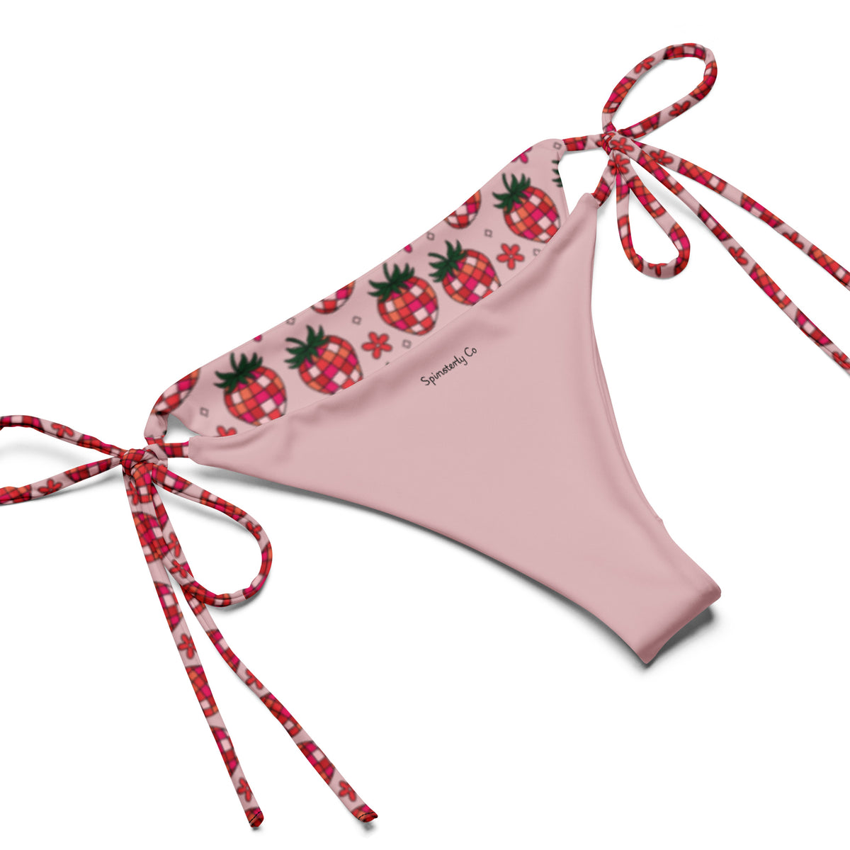 Strawberry Fields String Bikini | All-Over Print Recycled Swimwear - Spinsterly Co