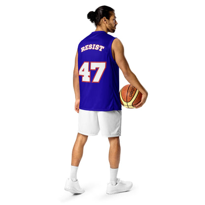 Resist 47 Basketball Jersey | Political Activist Recycled Unisex Jersey - Spinsterly Co