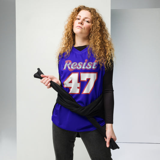 Resist 47 Basketball Jersey | Political Activist Recycled Unisex Jersey - Spinsterly Co