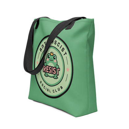 Antifascist Resist Tote Bag | Cute Frog Social Club Design - Spinsterly Co