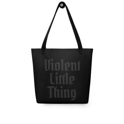 Violent Little Thing Tote Bag | Gothic Blackletter Romantasy Tote - Spinsterly Co