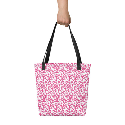 Pink Leopard Print Tote Bag | Breast Cancer Awareness Month - Spinsterly Co