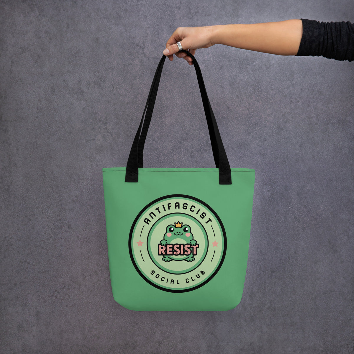 Antifascist Resist Tote Bag | Cute Frog Social Club Design - Spinsterly Co