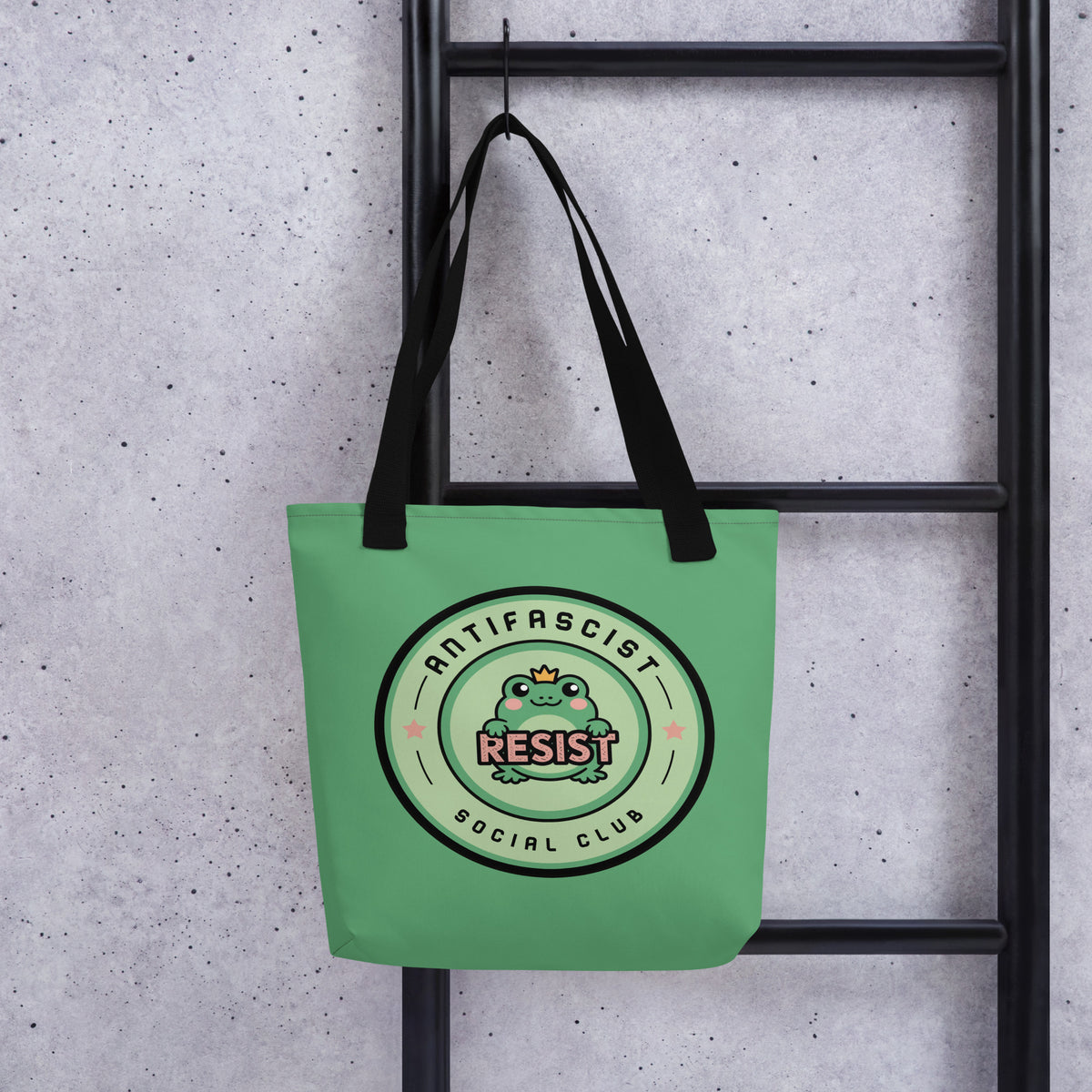 Antifascist Resist Tote Bag | Cute Frog Social Club Design - Spinsterly Co
