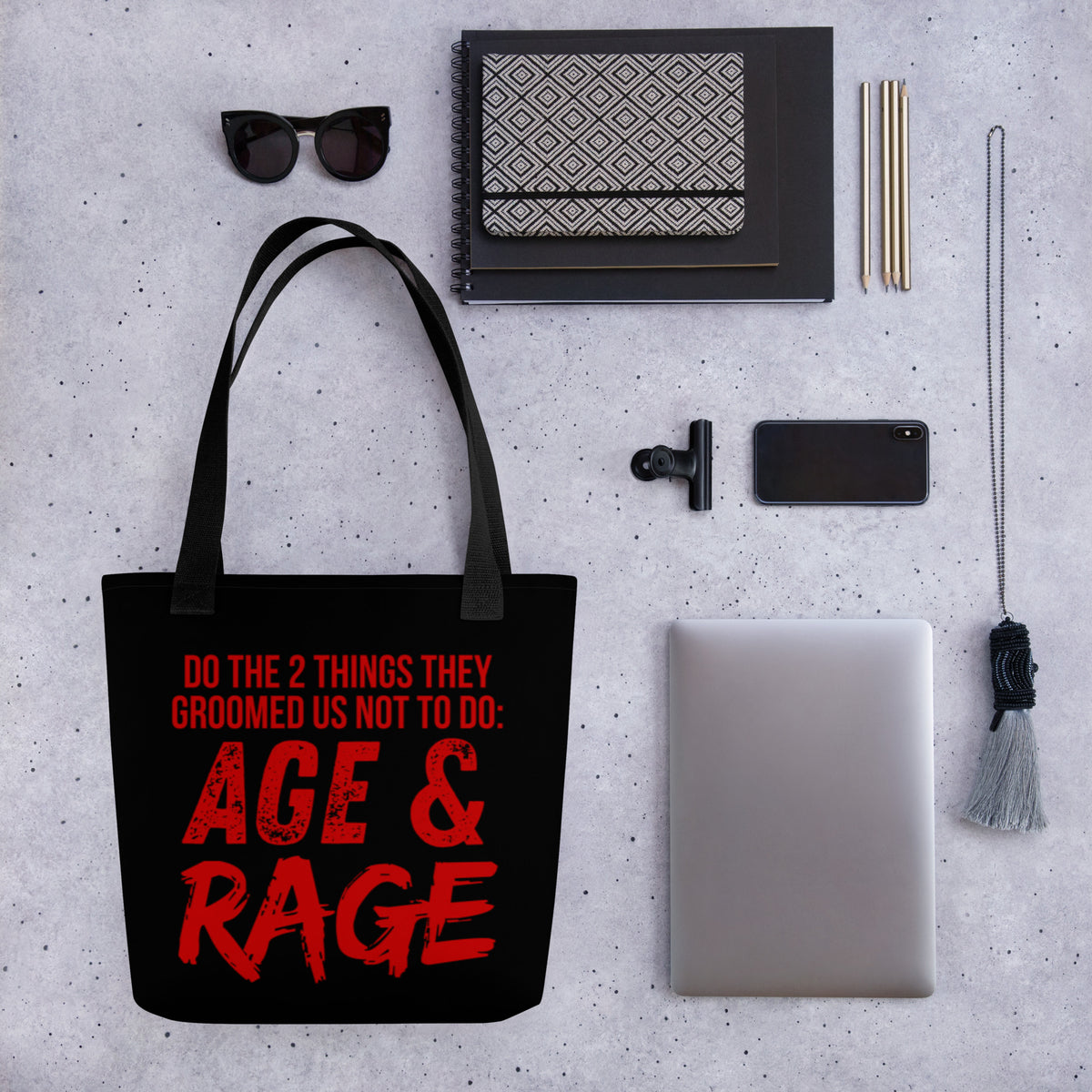 Age & Rage Feminist Tote Bag | Empowerment Statement Tote - Spinsterly Co