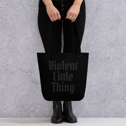 Violent Little Thing Tote Bag | Gothic Blackletter Romantasy Tote - Spinsterly Co