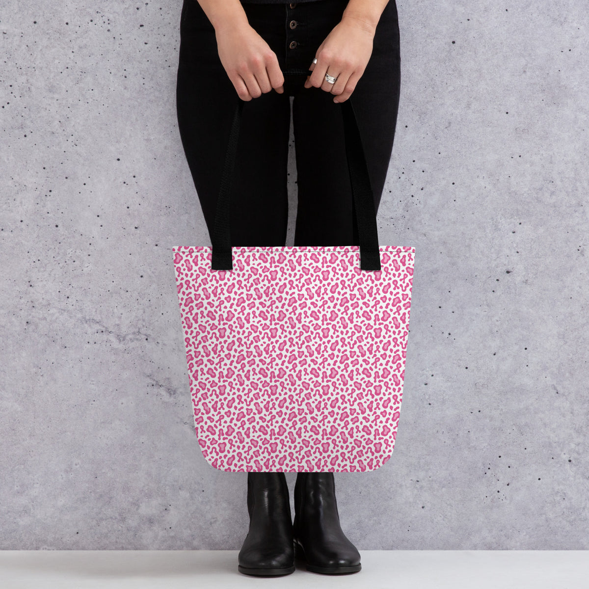 Pink Leopard Print Tote Bag | Breast Cancer Awareness Month - Spinsterly Co