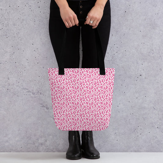 Pink Leopard Print Tote Bag | Breast Cancer Awareness Month - Spinsterly Co