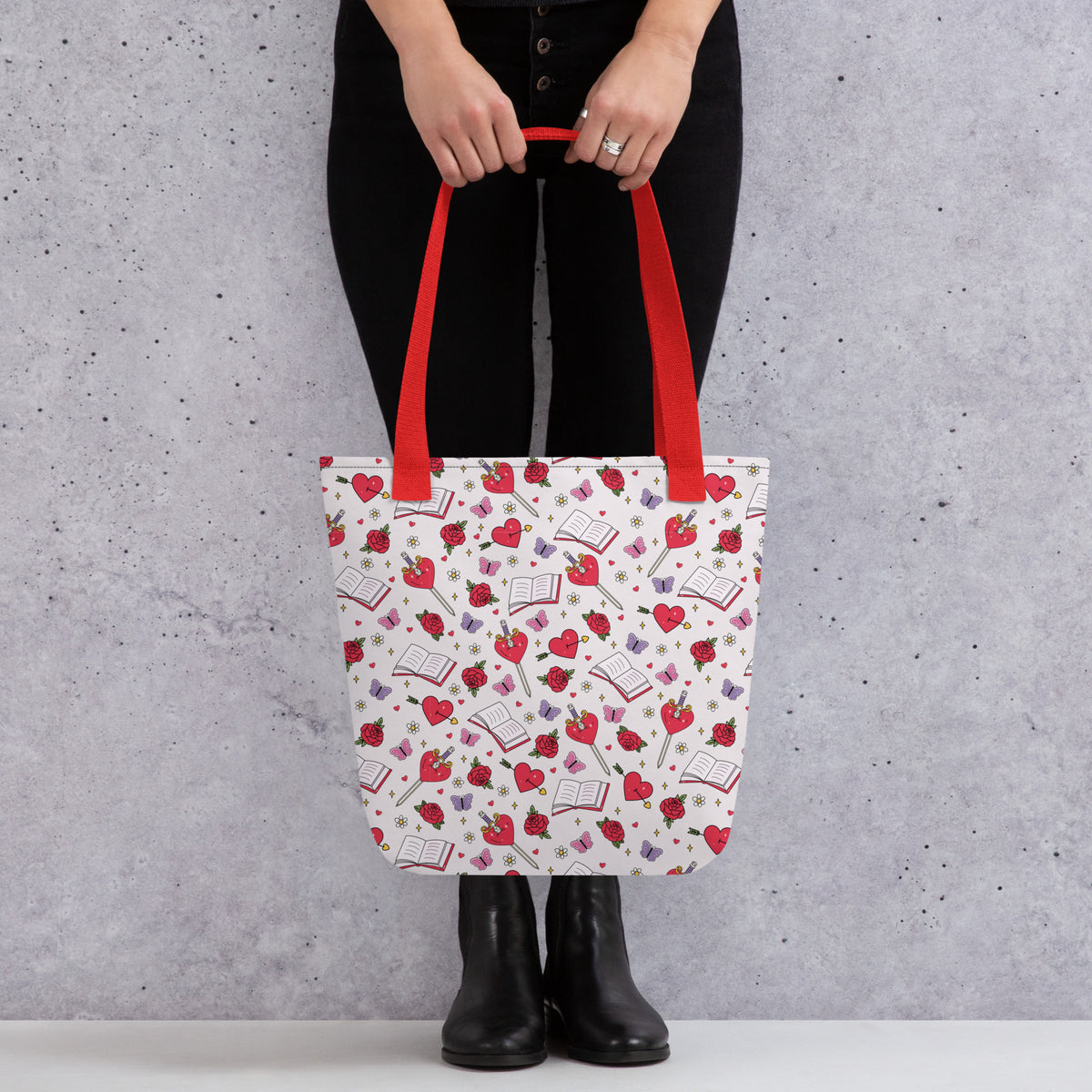 Romantasy Tote Bag | Bookish All-Over Print Bag - Spinsterly Co