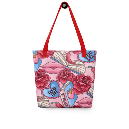 Spicy Book Club Tote Bag — Good Girl Bookish All-Over Print Bag - Spinsterly Co