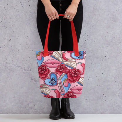 Spicy Book Club Tote Bag — Good Girl Bookish All-Over Print Bag - Spinsterly Co