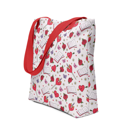Romantasy Tote Bag | Bookish All-Over Print Bag - Spinsterly Co