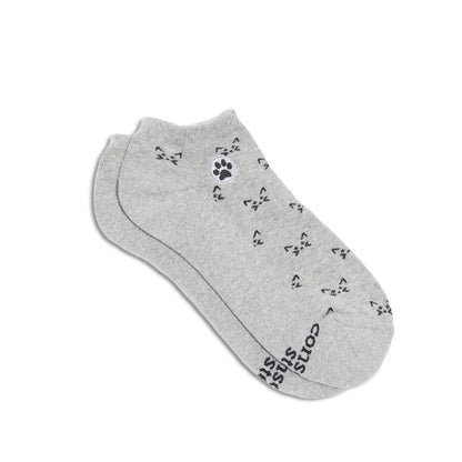 Socks that Save Cats — Cat Face Ankle Socks | Heather Grey | Cat Lover Gift | Organic Cotton - Spinsterly Co
